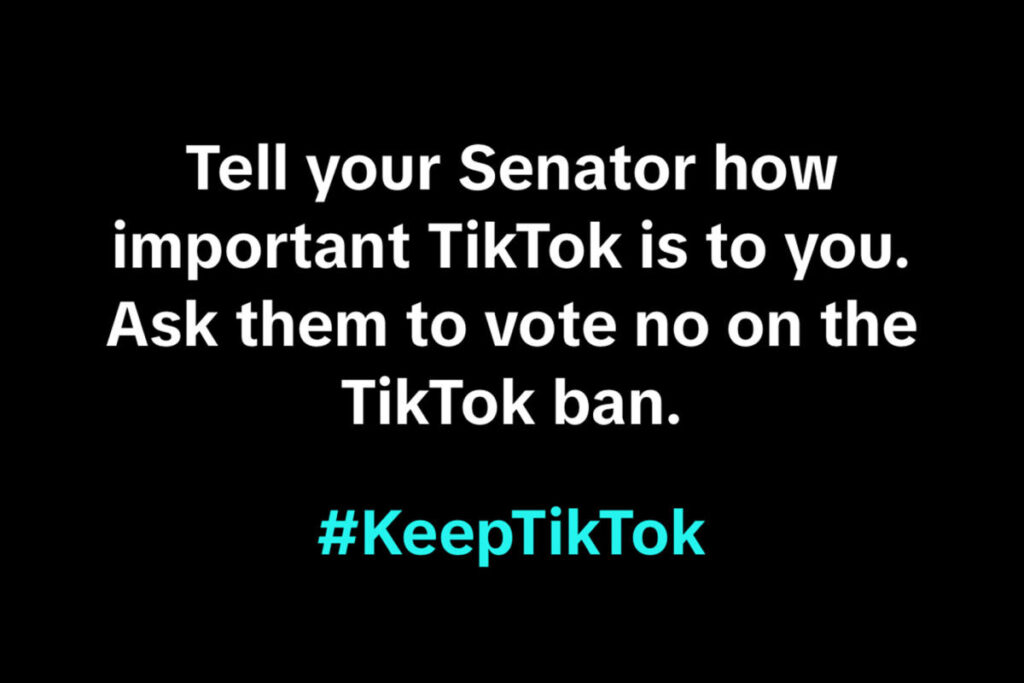 TikTok Urges Users to Contact Senators to Avoid Potential US Ban