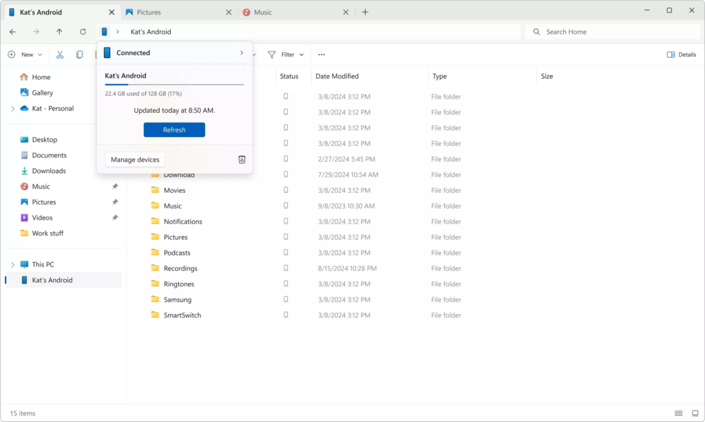 Windows 11’s New Feature Allows You to Access Android Phone Content Directly from File Explorer